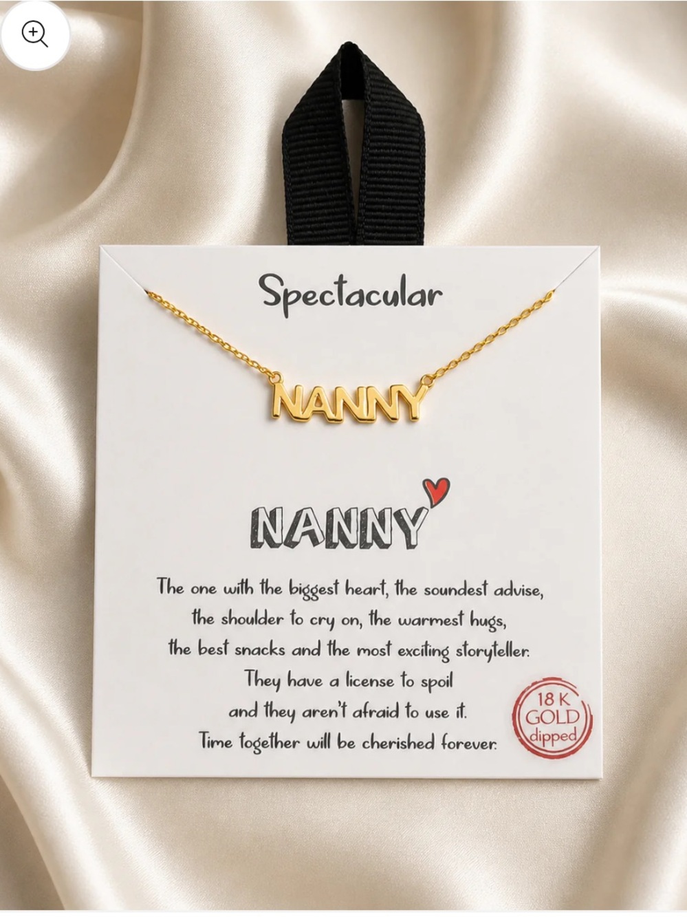 Spectacular “Nanny” 18K Gold Dipped Name Necklace